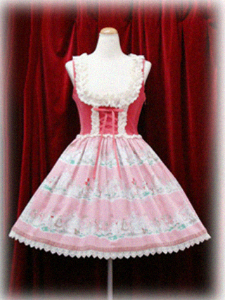 Pink dress with pink velveteen bustier top