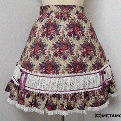 Burgundy flower print skirt